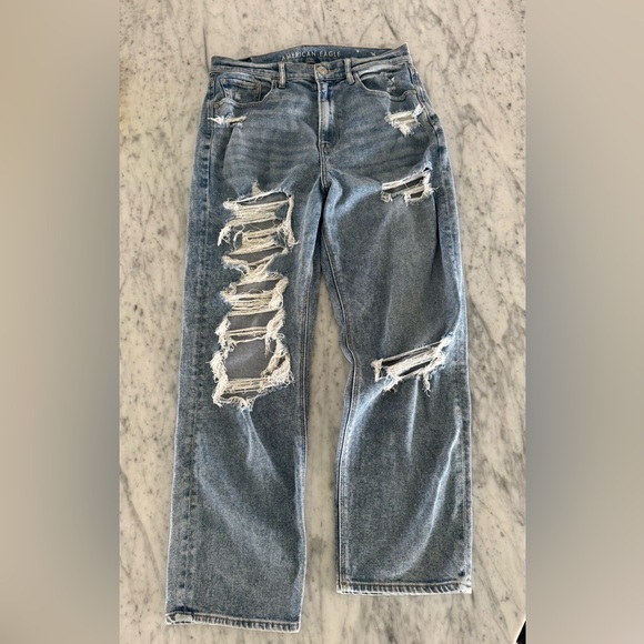 American Eagle Outfitters Denim - American Eagle Outfitters Blue Boyfriend Jeans Distressed 10